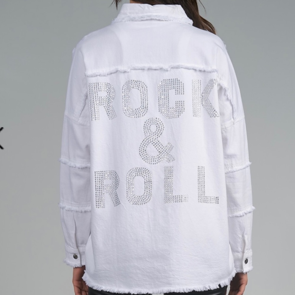 NEW ARRIVAL 🌹White Rhinestone Elan Rock & Roll Jacket Limited Edition ❤️